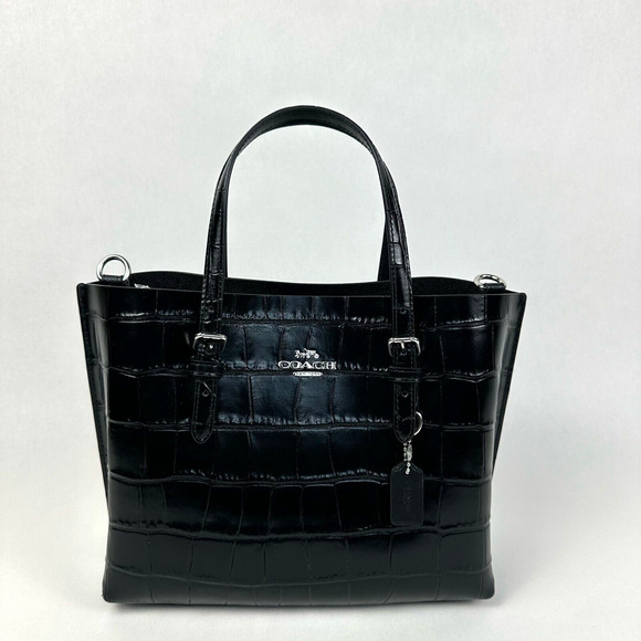 NWT COACH Crocodile Embossed Leather Purse in Black CW017 - Picture 2 of 13